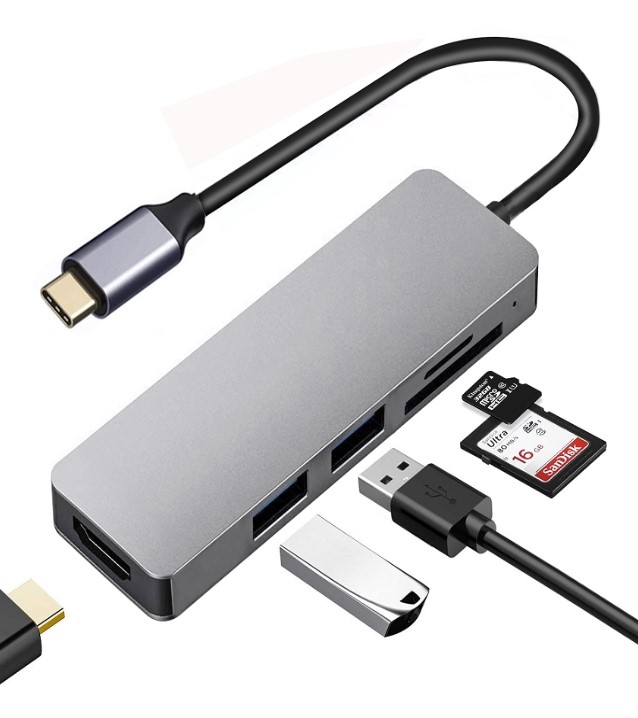 USB Hub – USB Type C to HDMI + USB 3.0 + USB 2.0 + SD + TF
